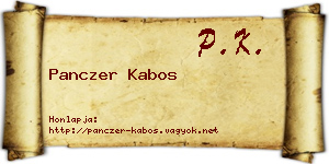 Panczer Kabos névjegykártya